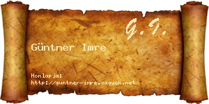 Güntner Imre névjegykártya
